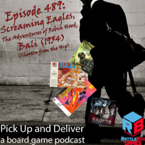 Cover for episode 489 - person walking with games spilling out of their bag
