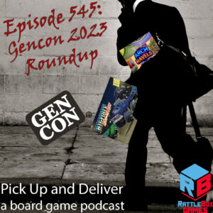 Podcast image - man with games falling from his bag.