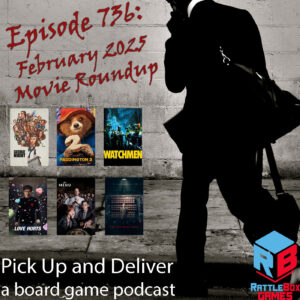 Man with a messenger bag walking by movie posters on a wall
