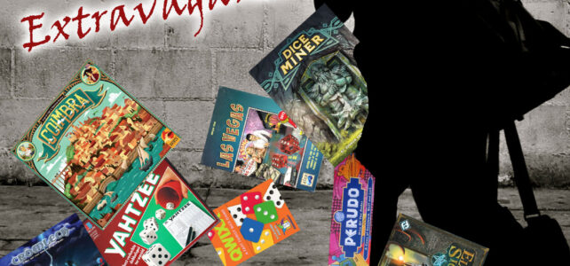 Pick Up & Deliver 784: Dice Game Extravaganza Man with games falling out of his messenger bag